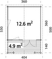 Palmako hytte Kristian 12,6 m² 360 x 360 cm